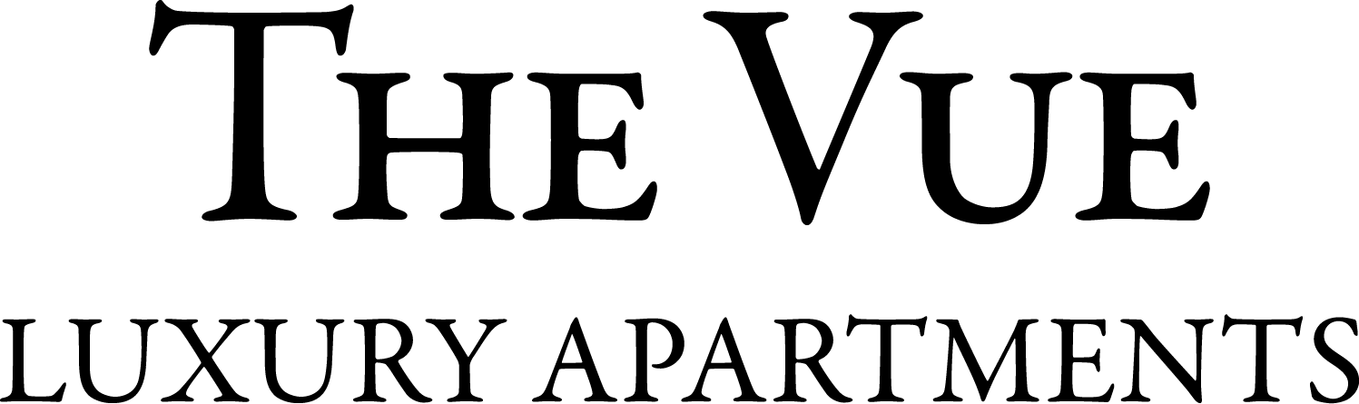 The VUE logo represents luxury apartments.